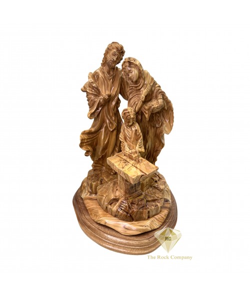 Carpenter Holy Family Hand Carved Olive Wood Symbol of Love & Unity