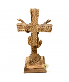 The Ascension of Jesus Christ Cross Olive Wood Hand Carved