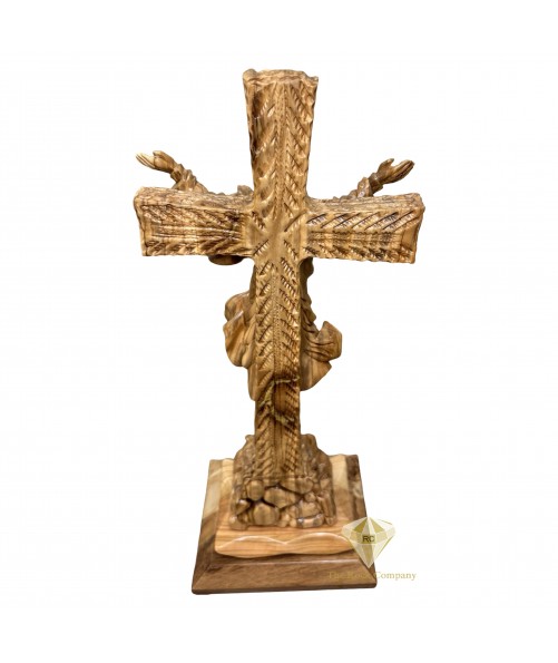 The Ascension of Jesus Christ Cross Olive Wood Hand Carved