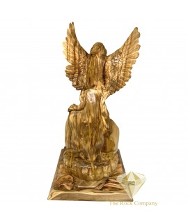 The Holy Family Guardian Angel Olive Wood Statue Hand Carved