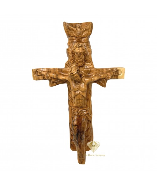 Holy Spirit Cross Olive Wood Hand Carved 