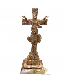 The Ascension of Jesus Christ Cross Olive Wood Hand Carved