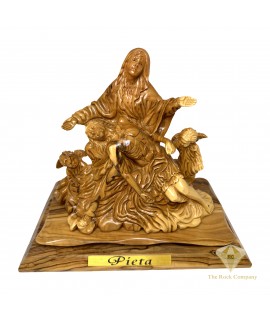 Pieta Olive Wood Hand Carved 