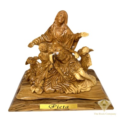 Pieta Olive Wood Hand Carved 