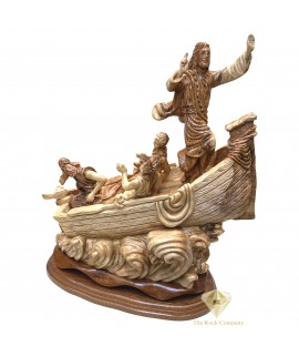 Jesus Calming The Storm Olive Wood Statue Large Size