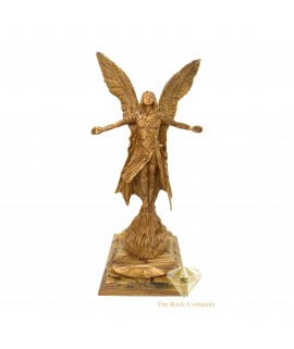 Hand Carved Saint Michael in Olive Wood Artistic Detail
