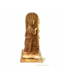 Jesus Knocking on the Door Olive Wood Artistic Carving