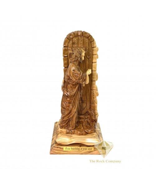Jesus Knocking on the Door Olive Wood Artistic Carving