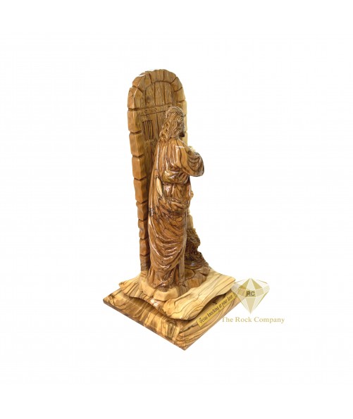 Jesus Knocking on the Door Olive Wood Artistic Carving