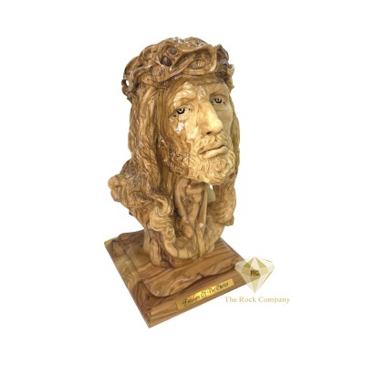 Olive Wood Jesus Head Passion of the Christ Hand Carved