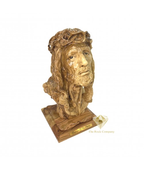 Olive Wood Jesus Head Passion of the Christ Hand Carved