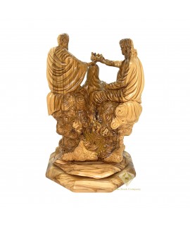 Coronation of the Virgin Mary – Hand-Carved Olive Wood Masterpiece from the Holy Land, Holy Trinity