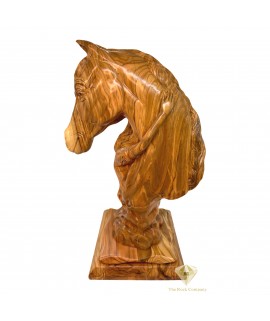 Girl Hugging Horse olive wood statue