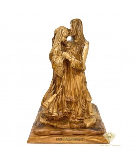 Adoring Holy Family Masterpiece Olive Wood Hand Carved