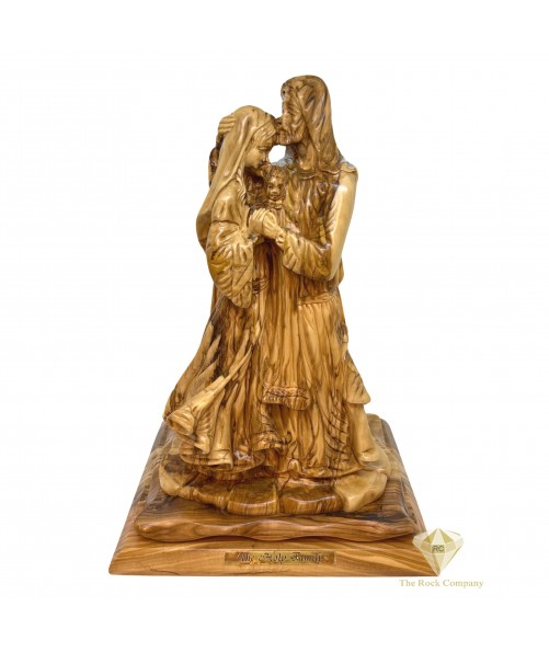 Adoring Holy Family Masterpiece Olive Wood Hand Carved