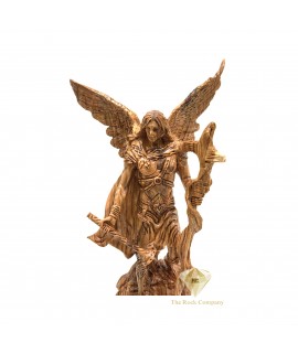 Olive Wood Artistic Saint Gabriel Sculpture LIMITED EDITION