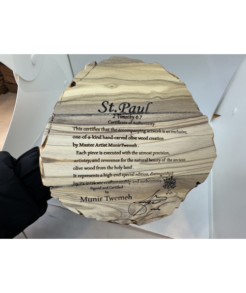 Olive Wood  Saint Paul Hand Carved, St. Paul Statue 