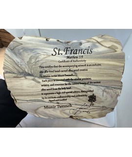 Olive Wood Saint Francis Sculpture Hand Carved, St Francis of assisi