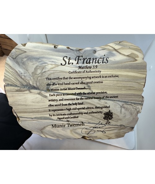 Olive Wood Saint Francis Sculpture Hand Carved, St Francis of assisi Olive Wood Saint Francis Sculpture Hand Carved, St Francis of assisi