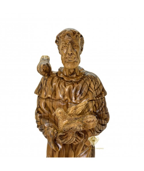 Olive Wood Saint Francis Sculpture Hand Carved, St Francis of assisi Olive Wood Saint Francis Sculpture Hand Carved, St Francis of assisi