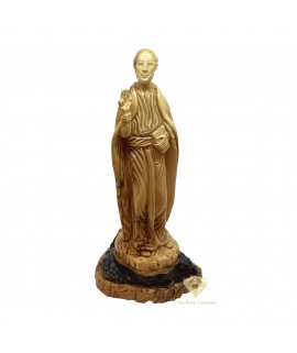 Saint Ignatius Olive Wood Hand Carved Statue, St. Ignatius of Loyala