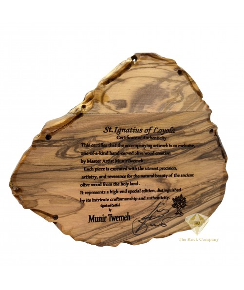 Saint Ignatius Olive Wood Hand Carved Statue, St. Ignatius of Loyala