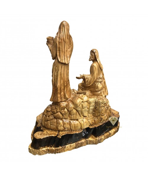 Woman at the Well Olive Wood Hand Carved, Samaritan Woman Woman at the Well Olive Wood Hand Carved, Samaritan Woman