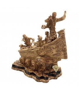 Jesus Calming The Storm Olive Wood Statue Large Size