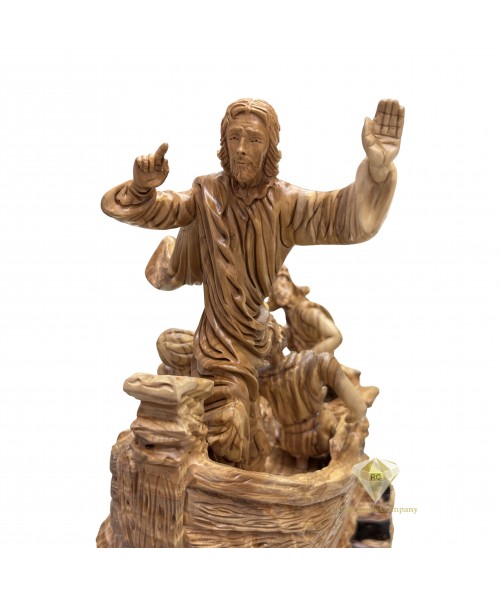 Jesus Calming The Storm Olive Wood Statue Large Size Jesus Calming The Storm Olive Wood Statue Large Size