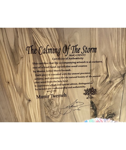 Jesus Calming The Storm Olive Wood Statue Large Size Jesus Calming The Storm Olive Wood Statue Large Size