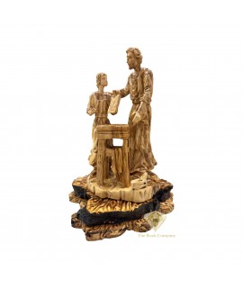 Saint Joseph the Carpenter with Jesus the Child Statue Olive Wood Hand Carved