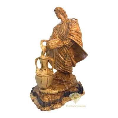 The miracle of Jesus turning water into wine at the Wedding at Cana Olive Wood Hand Carved