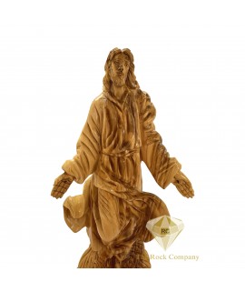 Jesus Ascension Olive Wood Carving Handmade Christian Art from the Holy Land