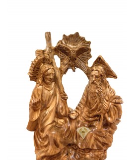 Holy Trinity Olive Wood Carving Handmade in Bethlehem | Religious Art