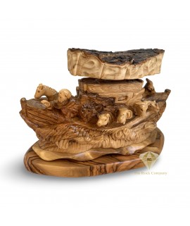 Hand Carved Olive Wood Noah’s Ark – Christian Art from the Holy Land