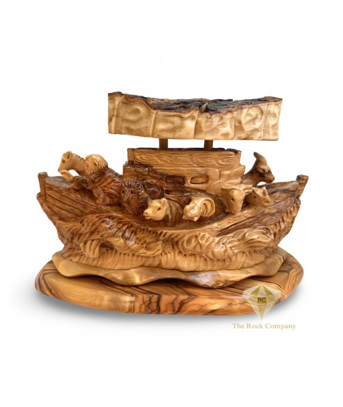 Hand Carved Olive Wood Noah’s Ark – Christian Art from the Holy Land Hand Carved Olive Wood Noah’s Ark – Christian Art from the Holy Land