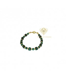 Malachite Cube Bracelet Gold Filled