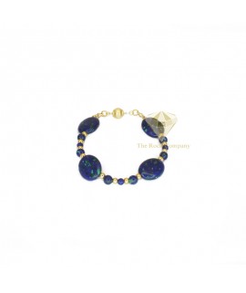 Azurite Oval Bracelet Gold Filled