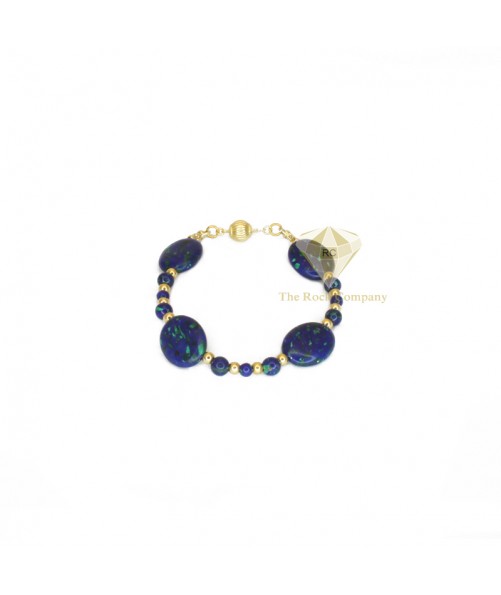 Azurite Oval Bracelet Gold Filled