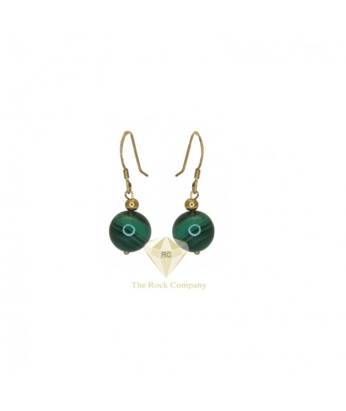 Malachite Gold Filled Round Earrings