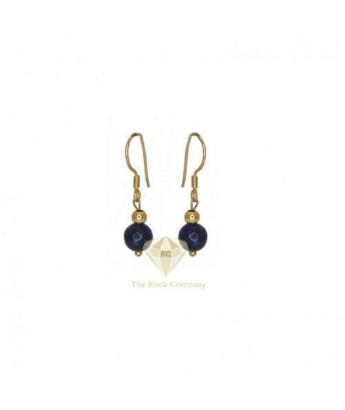 Azurite Gold Filled Round Earrings