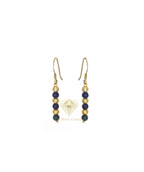 Azurite Gold Filled Round Earrings