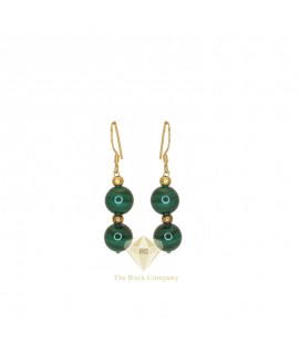 Malachite Gold Filled Round Earrings