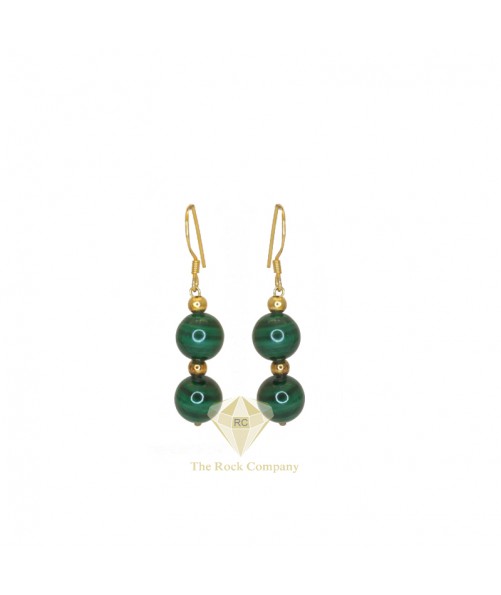 Malachite Gold Filled Round Earrings