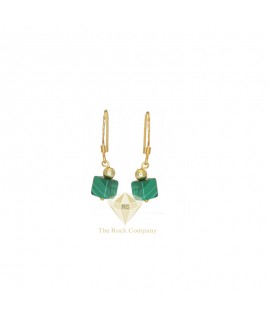 Malachite Gold Filled Earrings