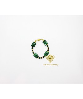 Malachite square Bracelet Gold Filled