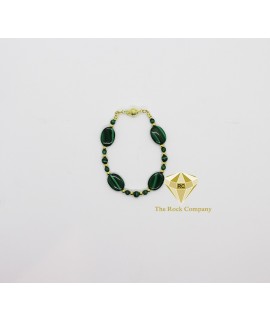 Malachite Oval Bracelet Gold filled