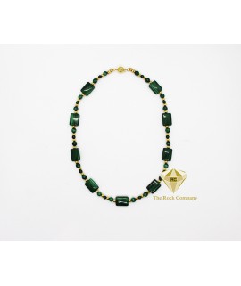 Malachite Square Necklace Gold Filled