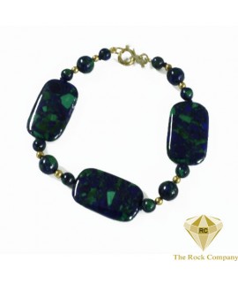 Azurite Square Necklace Gold Filled 