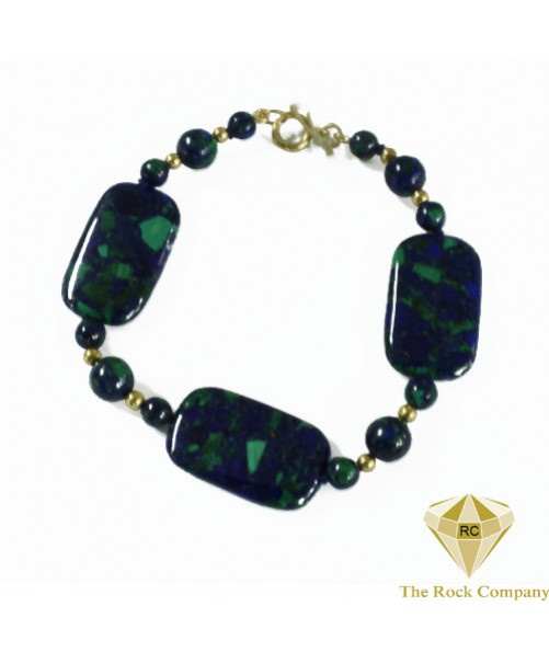Azurite Square Necklace Gold Filled 